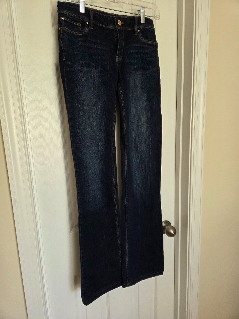 WHBM Classic Dark Wash Bootcut Jeans, Size 0